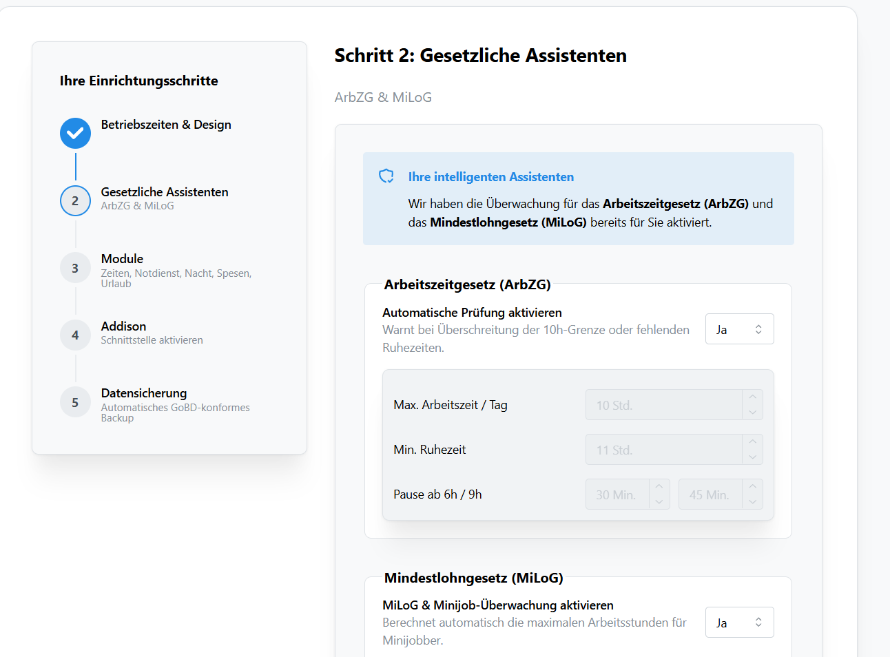 Onboarding mit gesetzlichen Assistenten